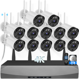 Load image into Gallery viewer, 4K 8MP 12-Camera Wireless Security Camera System with 3TB HDD