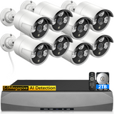 Load image into Gallery viewer, 5MP 8-Camera PoE Security Camera System with 2TB HDD